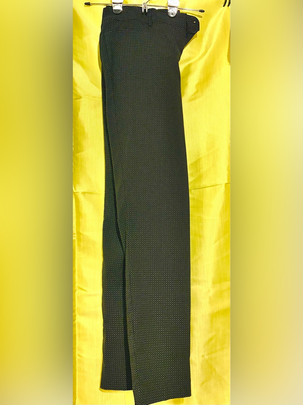 Van Heusen Black Microdot Straight Fit Fabric